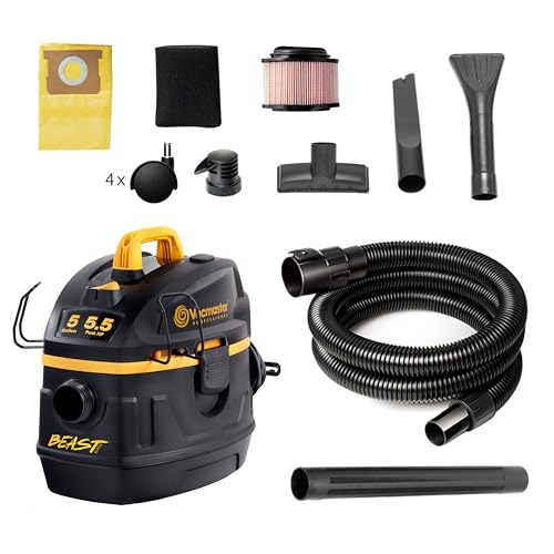 Vacmaster Professional - Professional Wet/Dry , 5 Gallon, Beast Series, 5.5 HP 1-7/8" Hose Jobsite Vac (VFB511B0201), Black