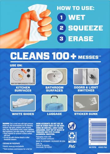 Mr. Clean Magic Eraser, Shoe, Bathroom, Oven, and Shower Cleaner, Cleaning Pads with Durafoam, 6 Count