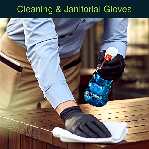 Disposable Black Nitrile Gloves X Large 100 Count - Extra Thick 4.5 Mil - Powder and Latex Free Rubber Gloves - Surgical Medical Exam Gloves - Food Safe Cooking Gloves