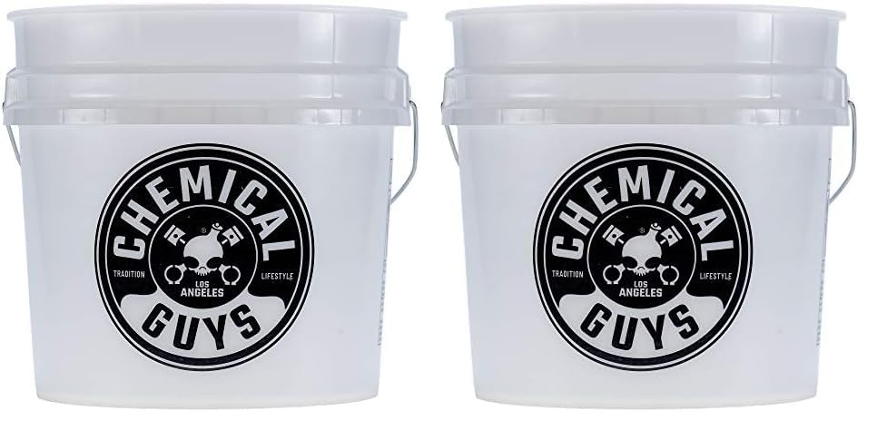 Chemical Guys ACC161 Heavy Duty Smoked Obsidian Black Detailing Bucket (4.5 Gal) and Bucket Lid (for Car Wash, Boat, Truck, RV, Fishing & More)