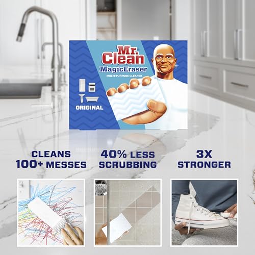 Mr. Clean Magic Eraser, Shoe, Bathroom, Oven, and Shower Cleaner, Cleaning Pads with Durafoam, 6 Count