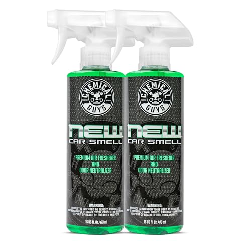 Chemical Guys AIR_101_16 New Car Smell Premium Air Freshener and Odor Eliminator, Long-Lasting Scent, Great for Cars, Trucks, SUVs, RVs & More, 16 fl oz