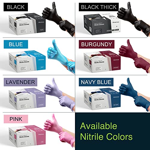 Disposable Black Nitrile Gloves X Large 100 Count - Extra Thick 4.5 Mil - Powder and Latex Free Rubber Gloves - Surgical Medical Exam Gloves - Food Safe Cooking Gloves