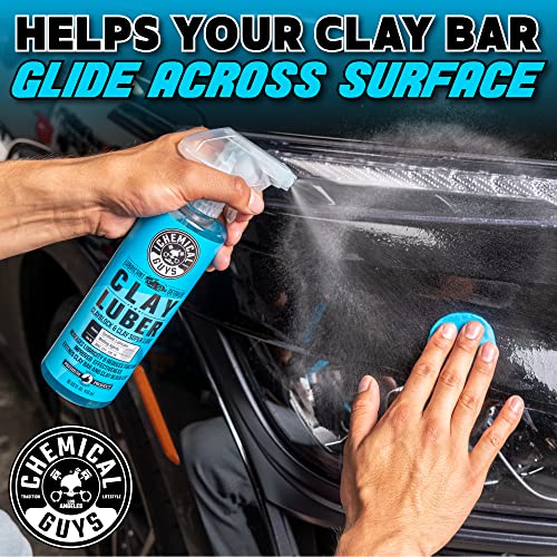 Chemical Guys CLY_113 OG Clay Bar & Lubber Synthetic Lubricant Kit – 16 fl oz, Light/Medium Duty, for Car Lovers, Detailers & Auto Enthusiasts – Essential Car Detailing Kit Accessory, 2 Items, Yellow