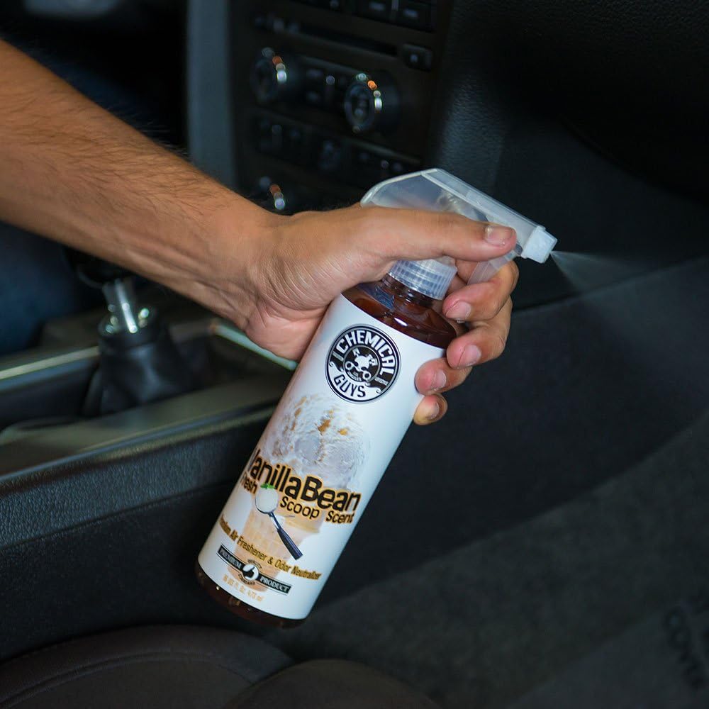 Chemical Guys AIR23116 Vanilla Bean Fresh Scoop Scent Air Freshener & Odor Eliminator, (Great for Cars, Trucks, SUVs, RVs, Home, Office, Dorm Room & More)16 fl oz