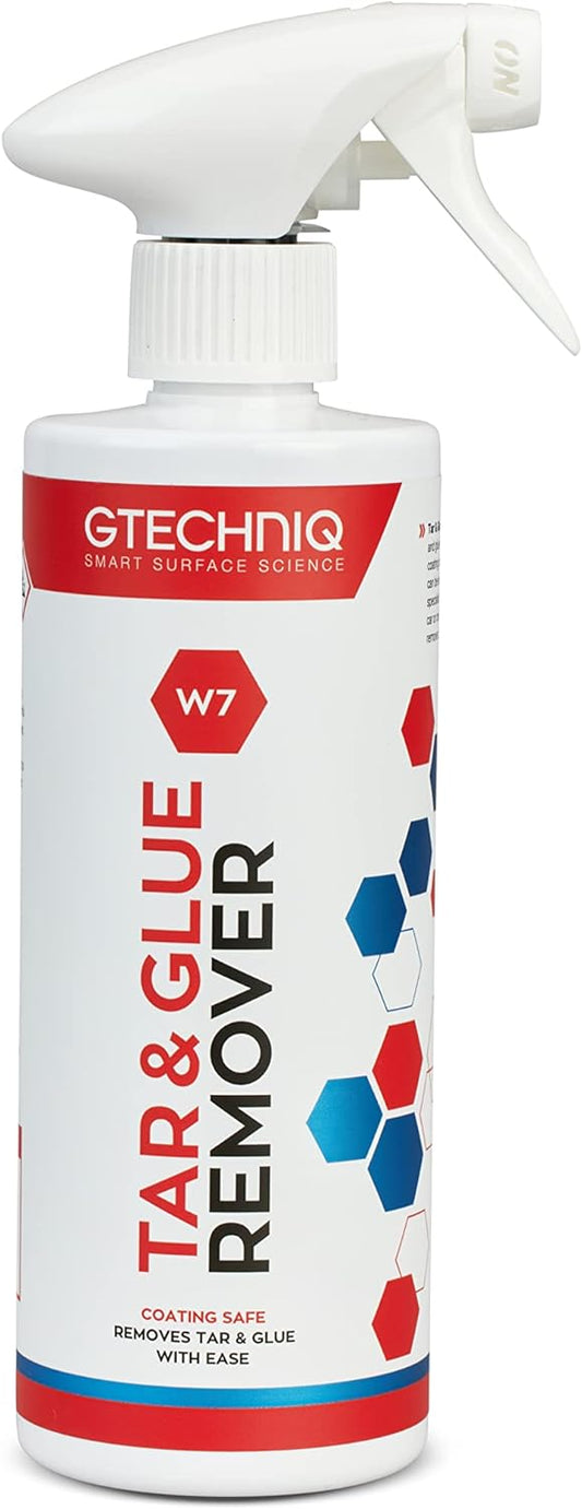 Gtechniq - W7 Tar and Glue Remover - Full Strength Solvent Based, Softens and Dissolves Adhesive, Safe to Use with Waxes, Coatings & Sealants (500ml)