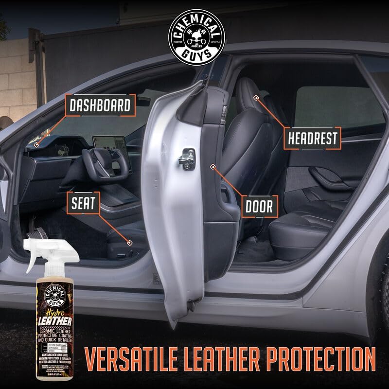 Chemical Guys SPI22916 HydroLeather Ceramic Leather Protective Coating for Car Interiors, Furniture, Apparel, Boots, and More (Works on Natural, Synthetic, Pleather, Faux Leather and More) (16 fl oz)