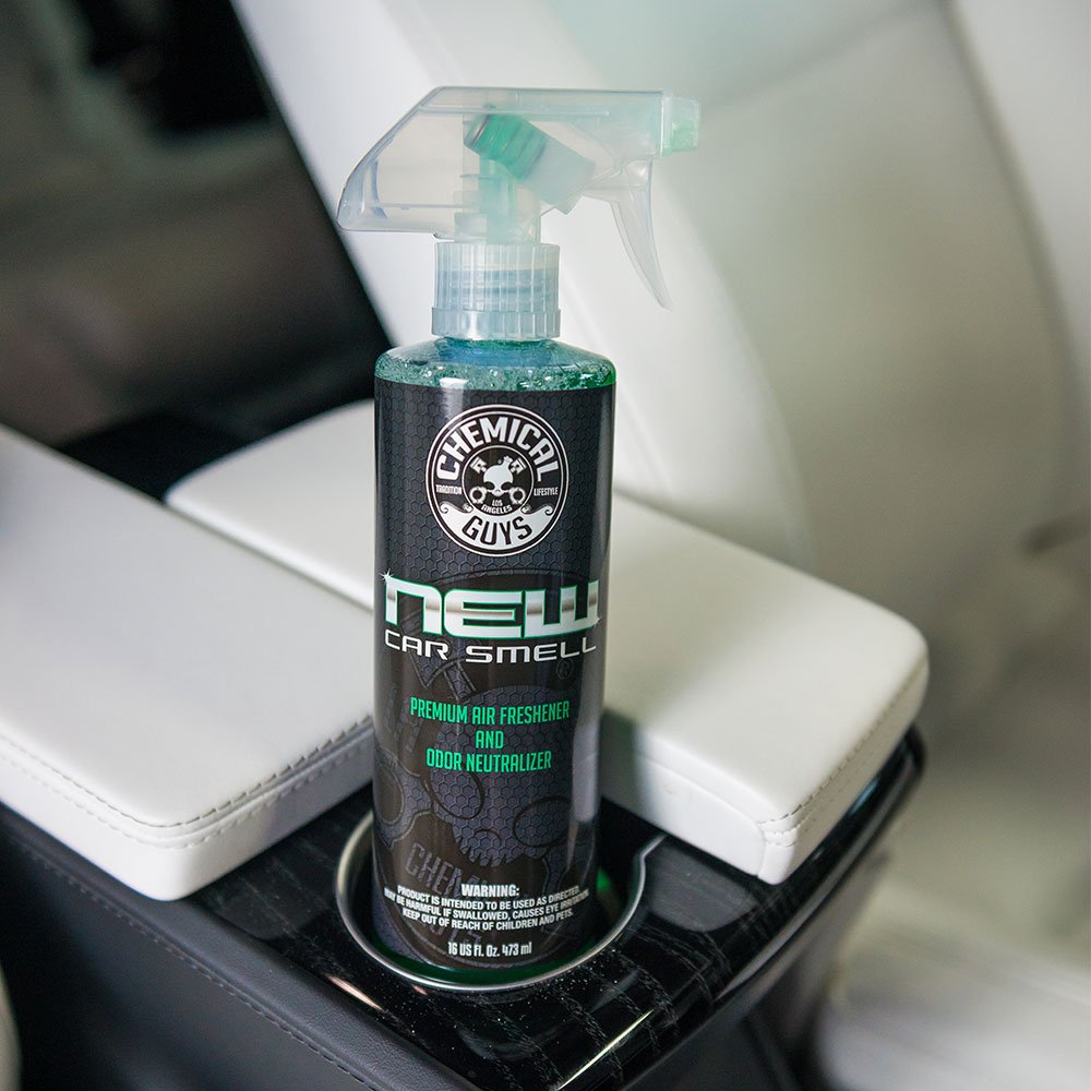 Chemical Guys AIR_101_16 New Car Smell Premium Air Freshener and Odor Eliminator, Long-Lasting Scent, Great for Cars, Trucks, SUVs, RVs & More, 16 fl oz