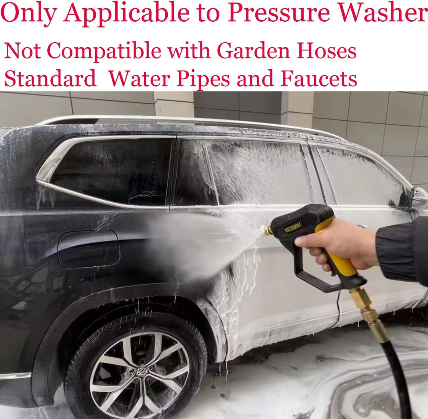 GDHXW X-887 High Pressure Washer Gun with Foam Cannon 2 Adapter 7 Pressure Washer Nozzles,for Car Washing