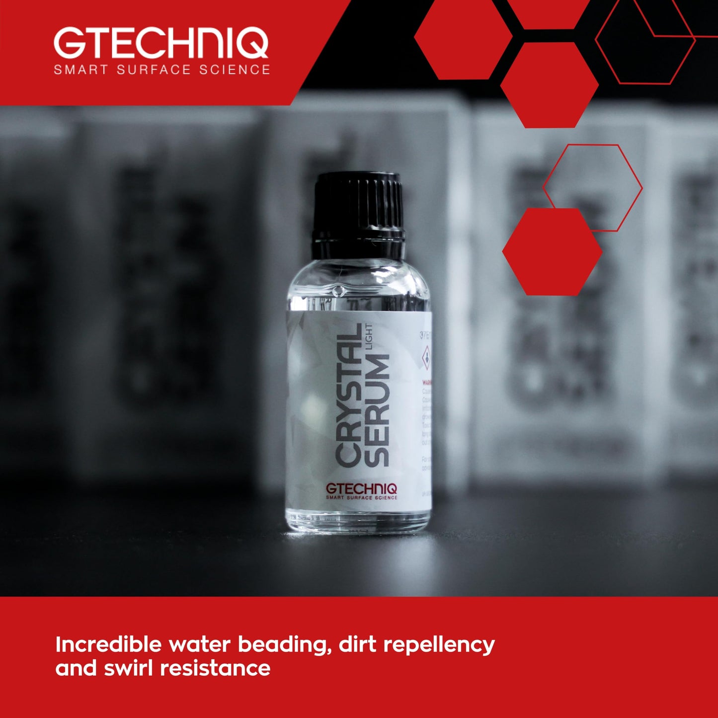 Gtechniq - CSL Crystal Serum Light - Ceramic Coating, Protect Your Paint, Add Gloss, Resist Swirls, Repel Contaminants, Ultra-Durable, High-Gloss, Slick Feeling, Resists Chemicals (50 milliliters)