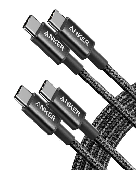 Anker USB C to USB C cables 2x 6ft (for charging)