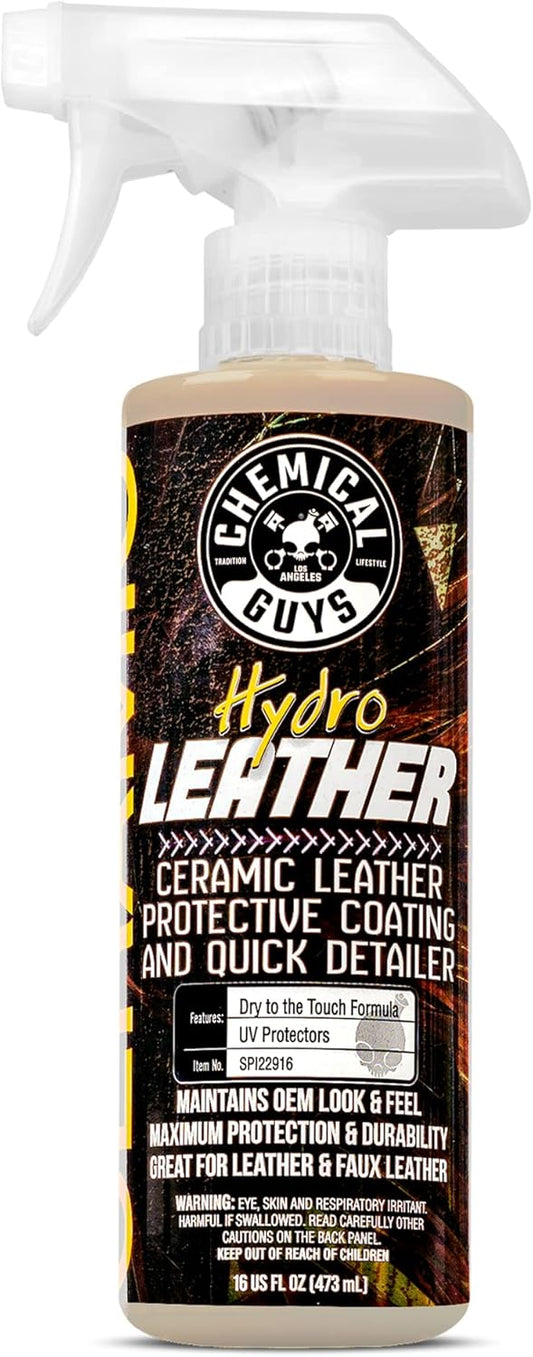 Chemical Guys SPI22916 HydroLeather Ceramic Leather Protective Coating for Car Interiors, Furniture, Apparel, Boots, and More (Works on Natural, Synthetic, Pleather, Faux Leather and More) (16 fl oz)