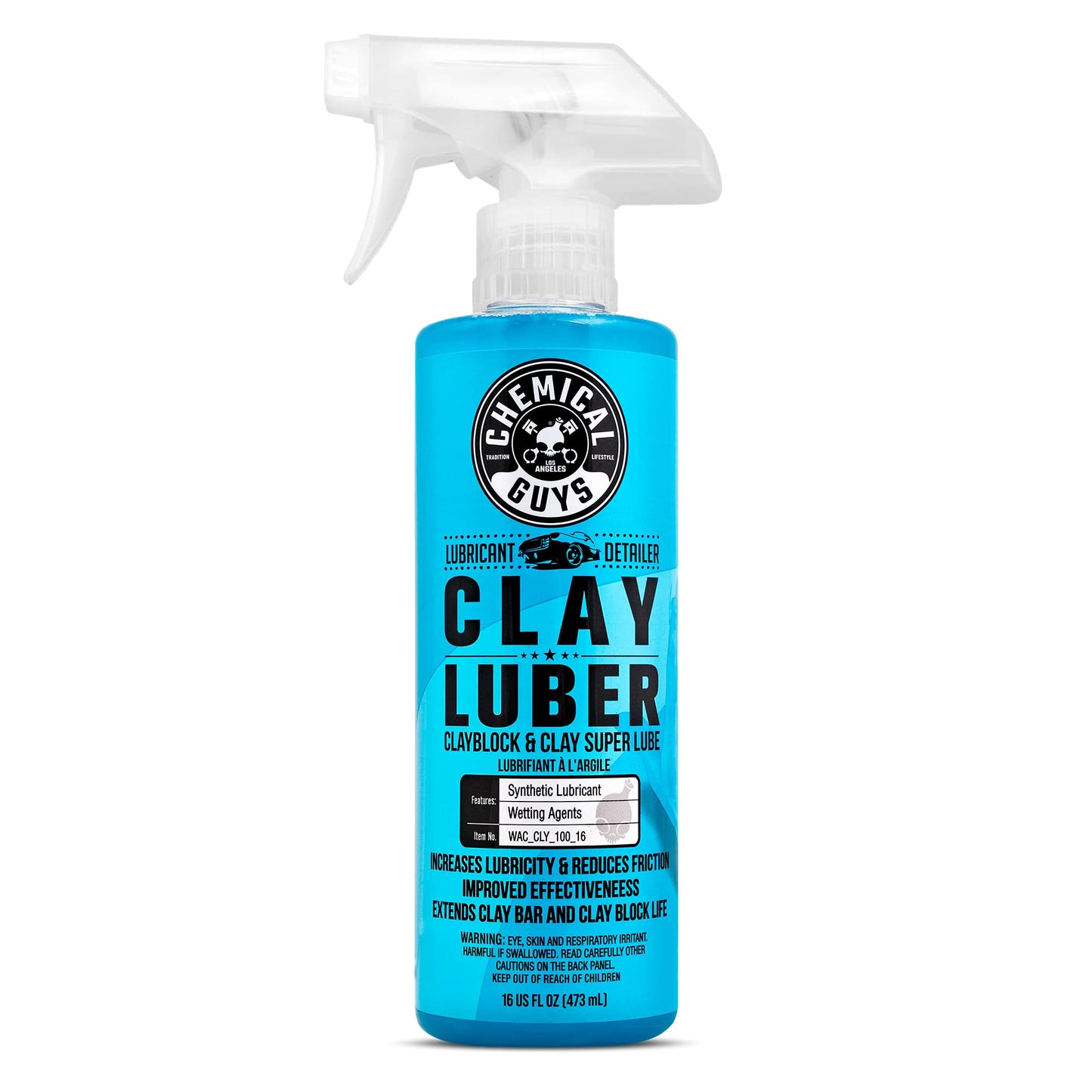 Chemical Guys CLY_113 OG Clay Bar & Lubber Synthetic Lubricant Kit – 16 fl oz, Light/Medium Duty, for Car Lovers, Detailers & Auto Enthusiasts – Essential Car Detailing Kit Accessory, 2 Items, Yellow