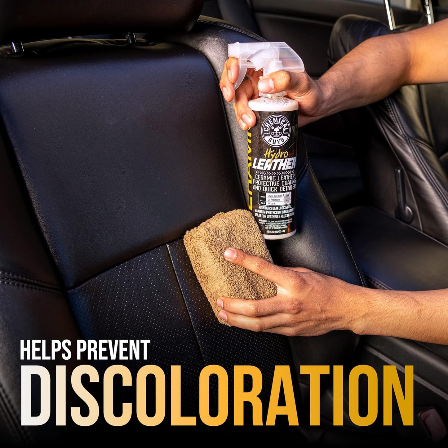 Chemical Guys SPI22916 HydroLeather Ceramic Leather Protective Coating for Car Interiors, Furniture, Apparel, Boots, and More (Works on Natural, Synthetic, Pleather, Faux Leather and More) (16 fl oz)