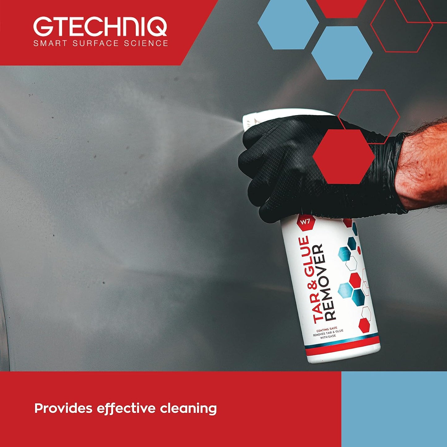 Gtechniq - W7 Tar and Glue Remover - Full Strength Solvent Based, Softens and Dissolves Adhesive, Safe to Use with Waxes, Coatings & Sealants (500ml)