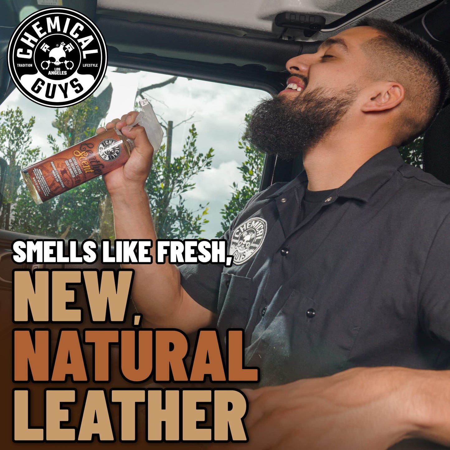 Chemical Guys AIR_101_16 New Car Smell Premium Air Freshener and Odor Eliminator, Long-Lasting Scent, Great for Cars, Trucks, SUVs, RVs & More, 16 fl oz