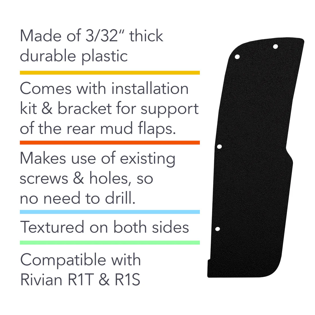 TWRAPS Mud Flaps for Rivian R1T & R1S