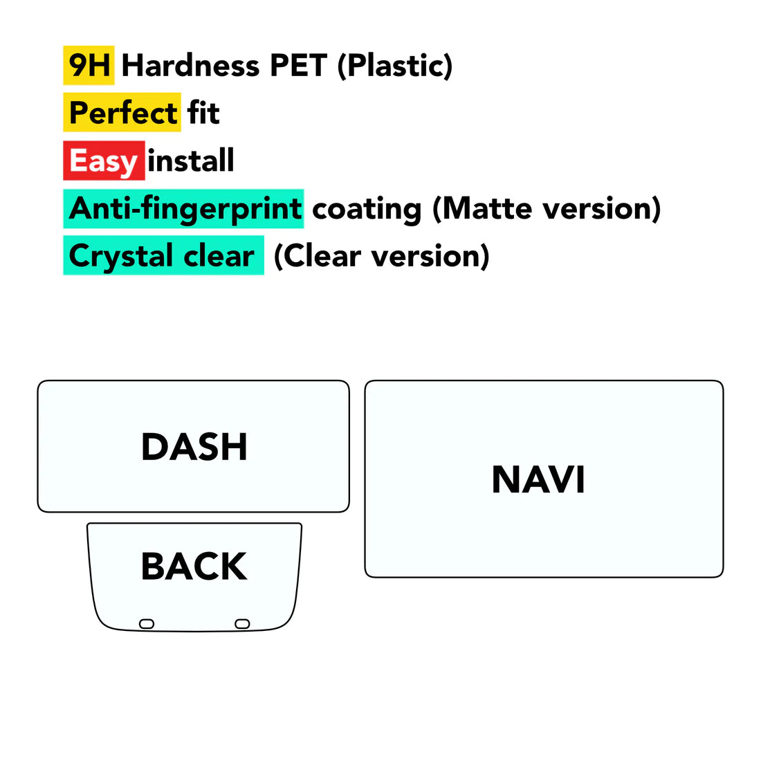 Screen Protectors for Rivian R1T / R1S 2021-2025 (9H Hardness PET)